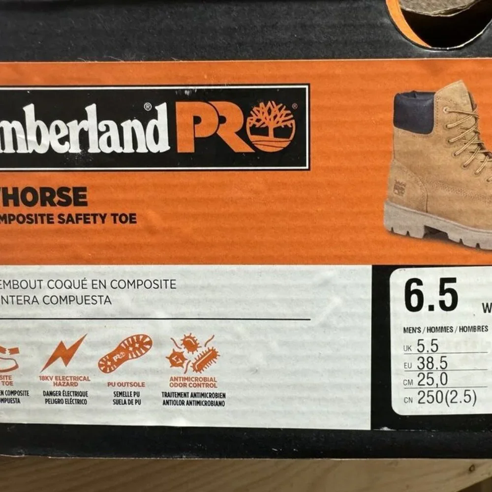 Timberland Pro Mens Sawhorse Work Boot Comp Toe Size 6.5W